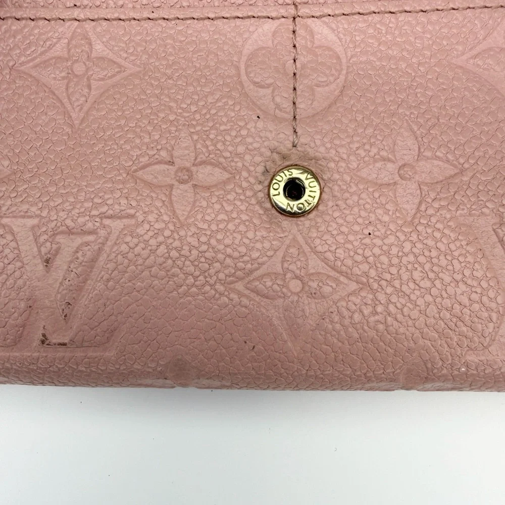 Louis Vuitton Poudre Empriente Sarah Wallet w/ Chain Blush Pink - Picture 5 of 16